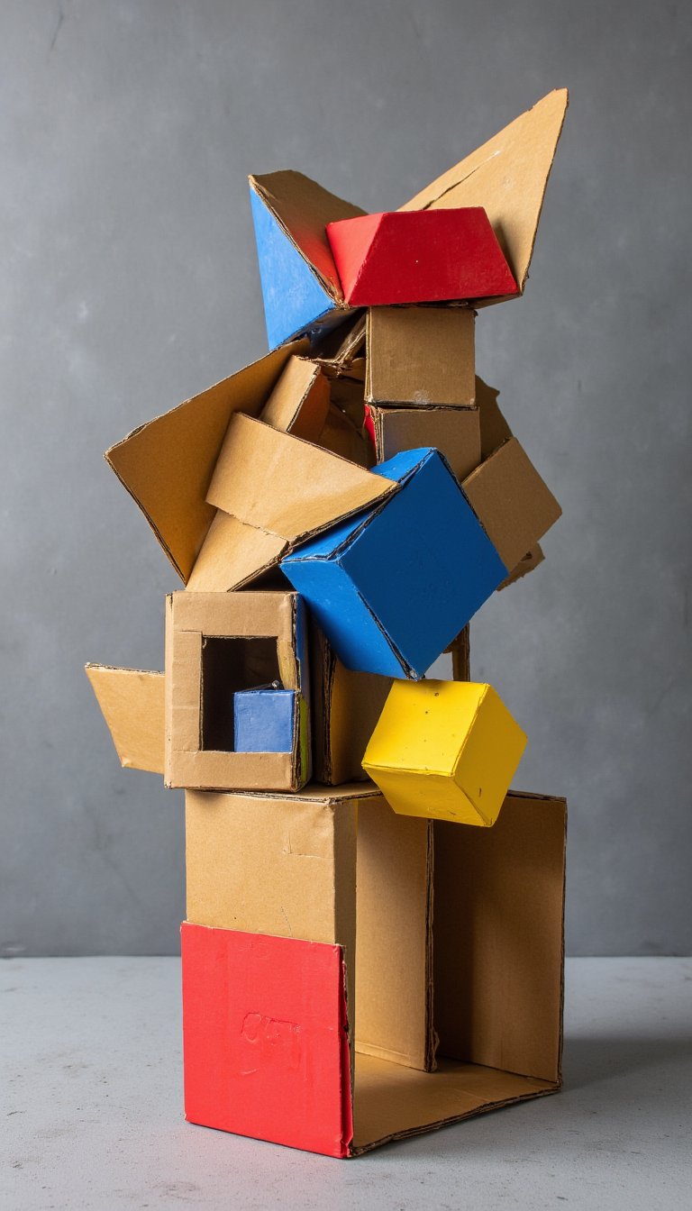 2. Cardboard Geometric Sculptures
