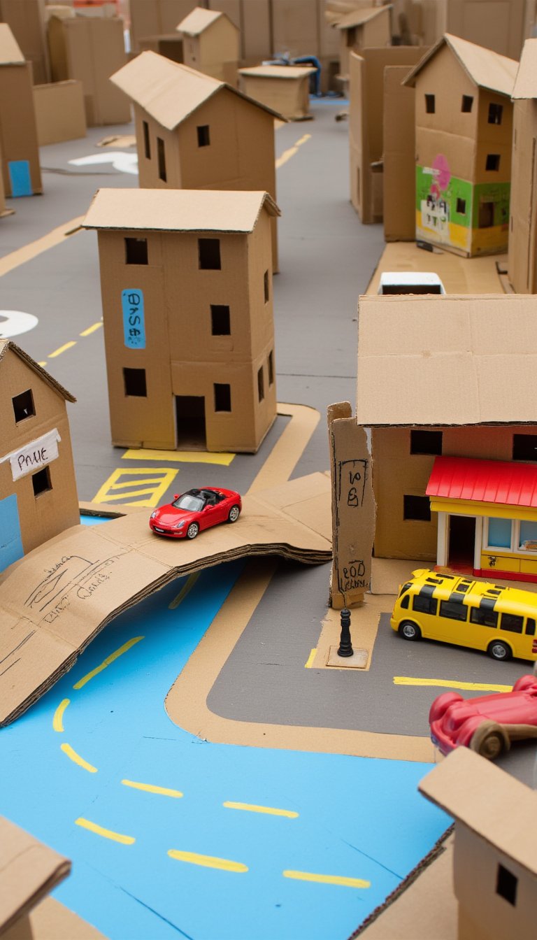 26. Cardboard Town for Toy Cars