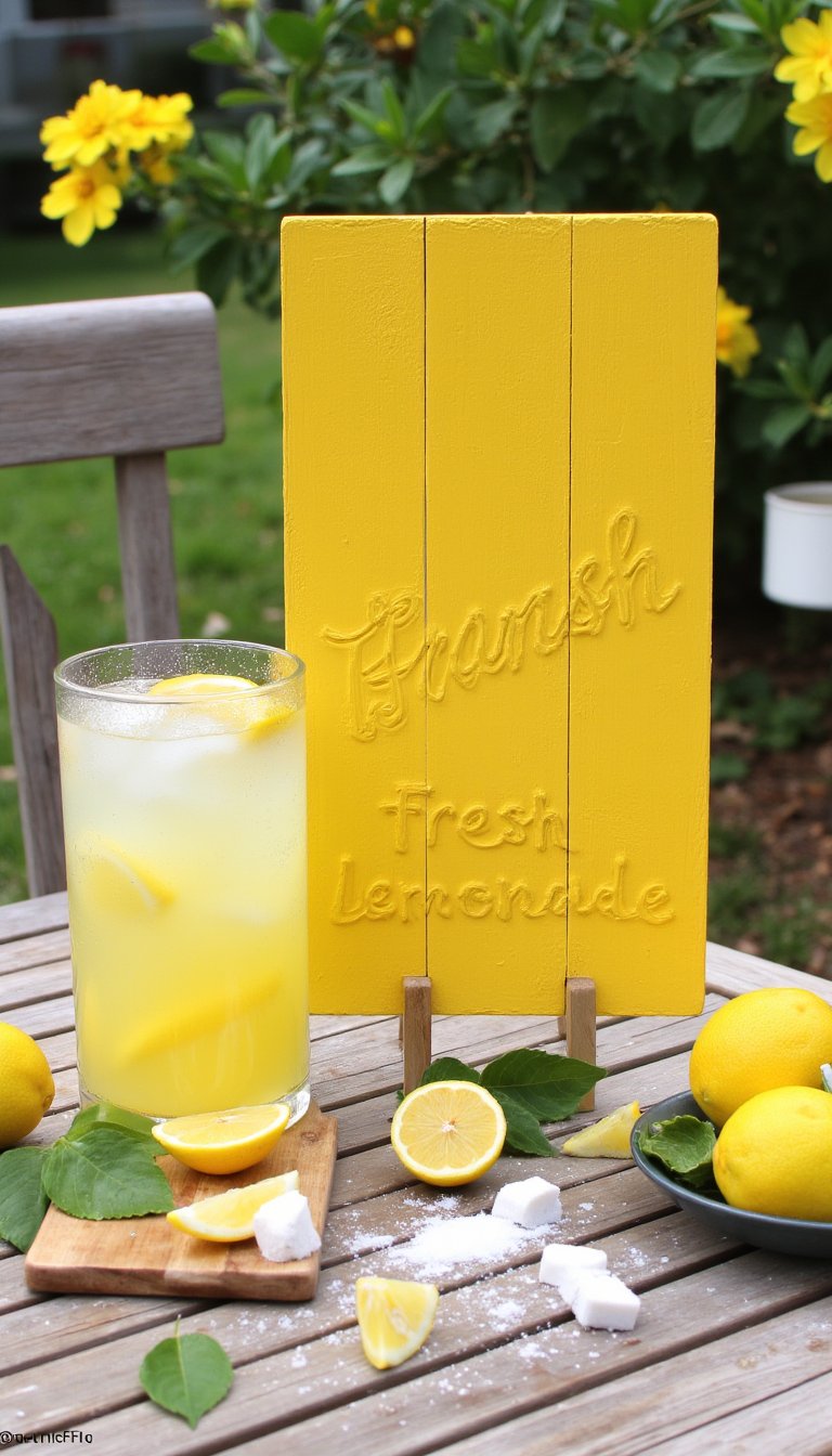 4. Farmhouse "Fresh Lemonade" Stand Sign