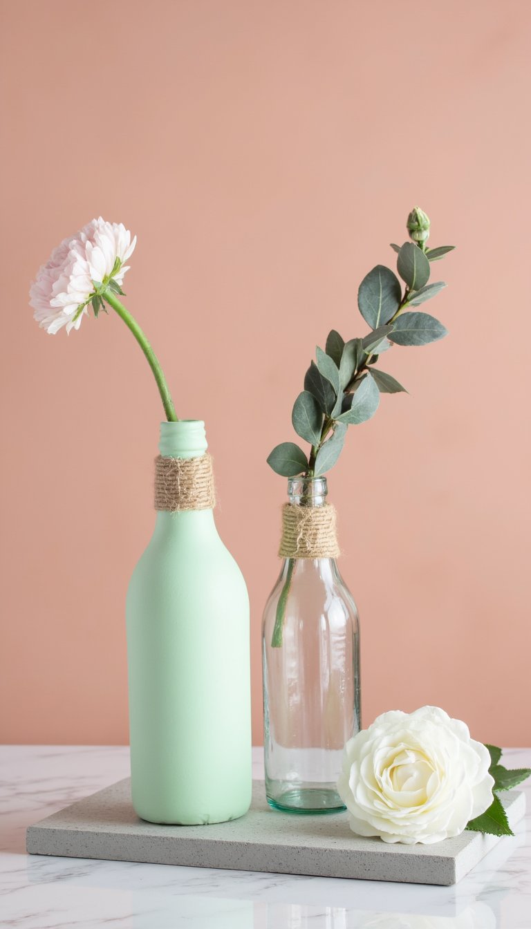 6. DIY Recycled Glass Bottle Vases
