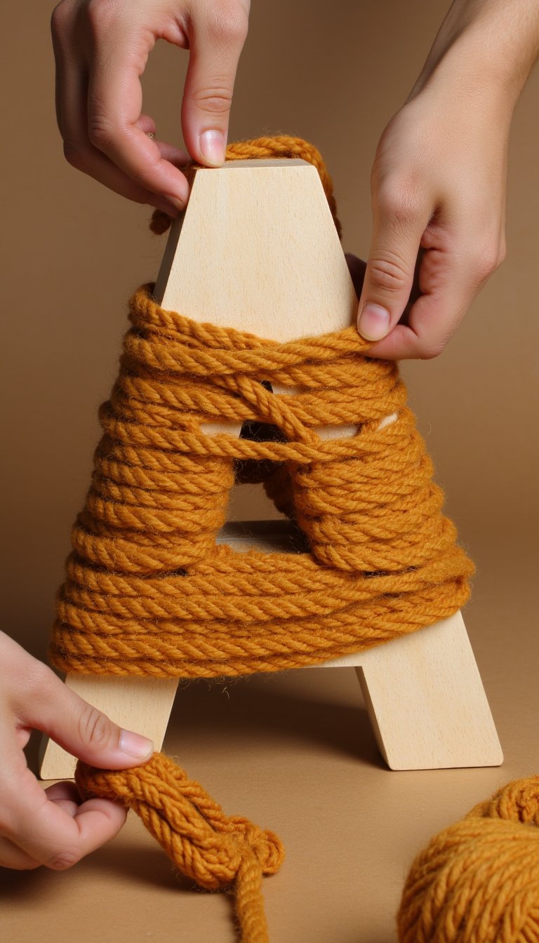 19. Yarn-Wrapped Initial