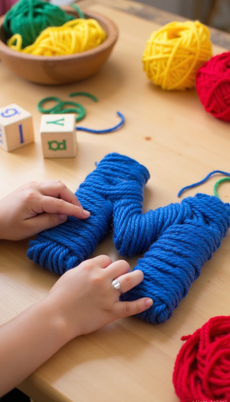 20. Yarn-Wrapped Letters