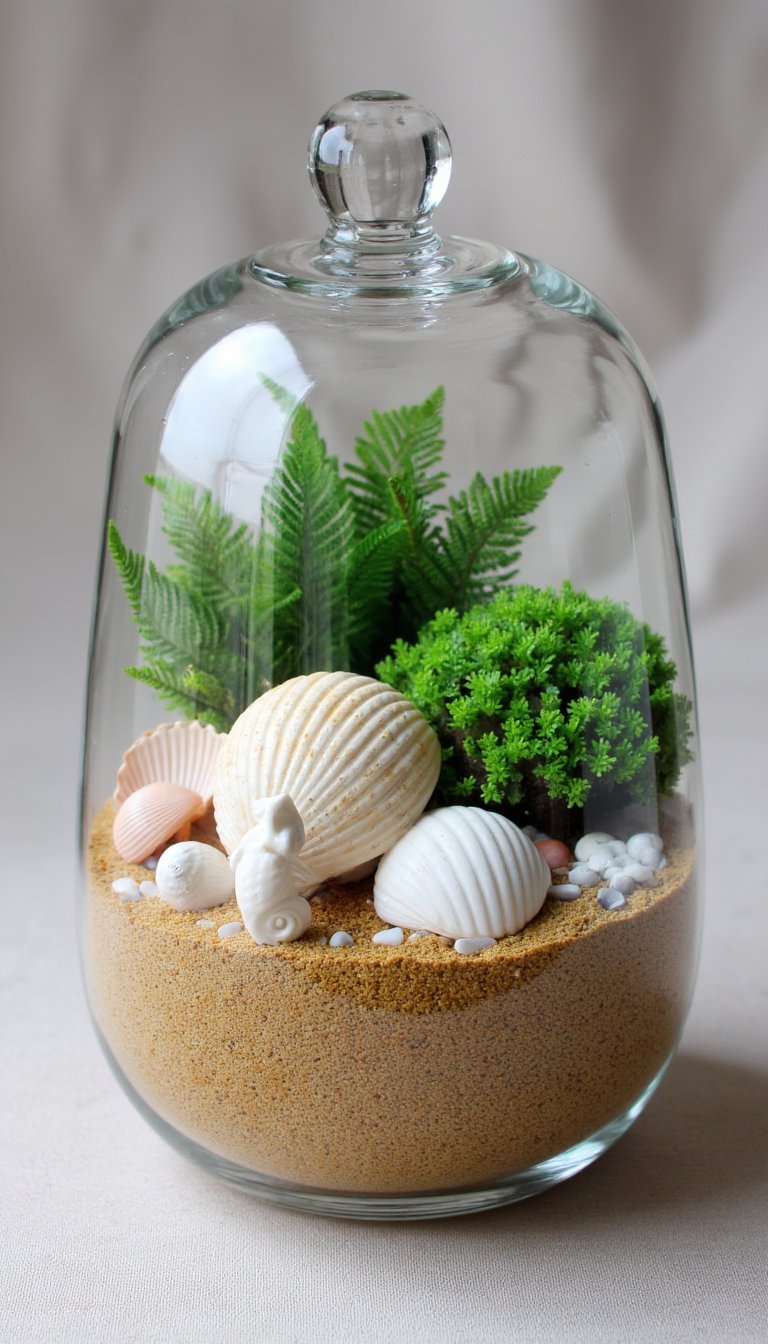 21. Enclosed Seashell Terrarium