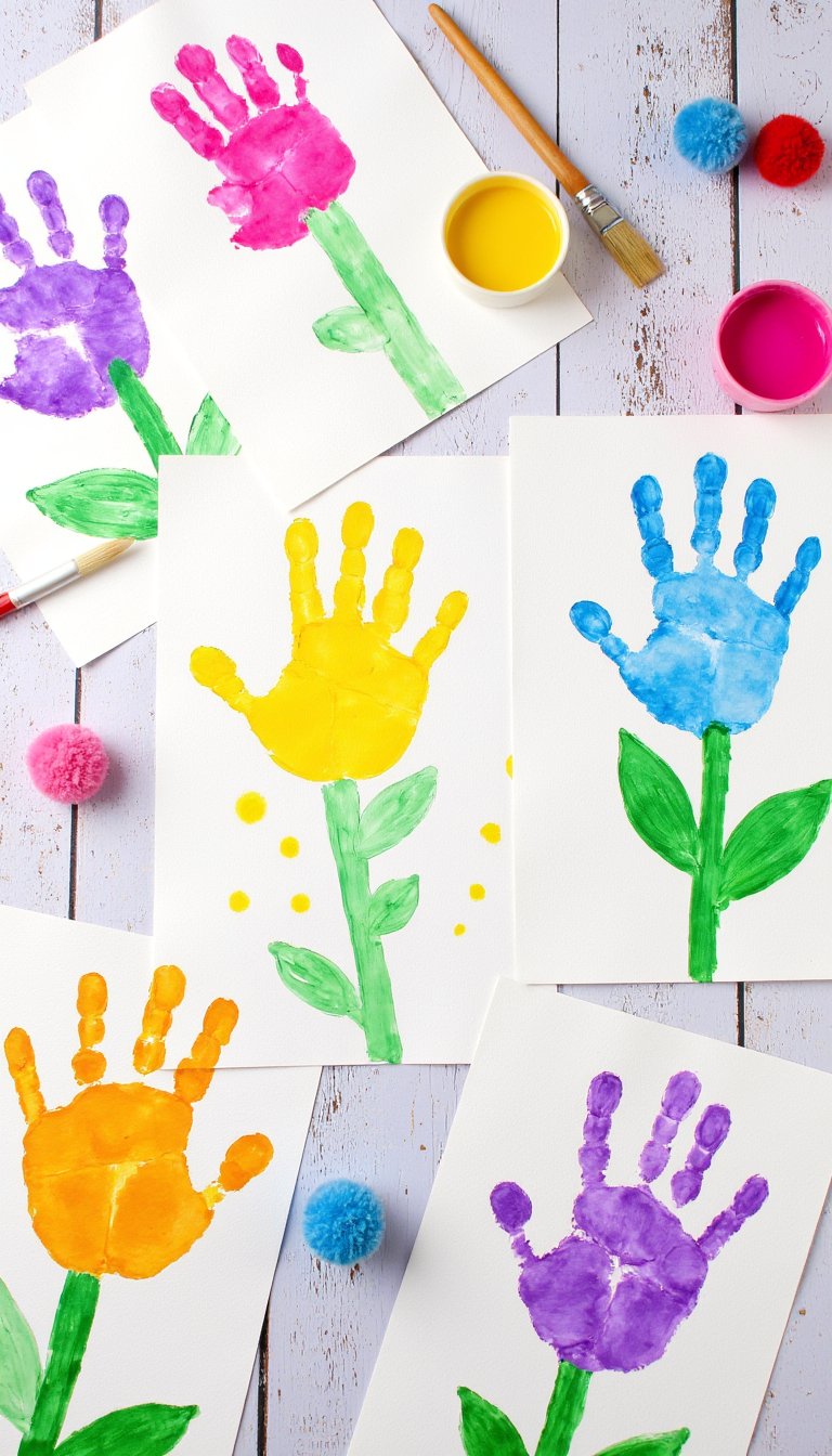 1. Blooming Handprint Flowers