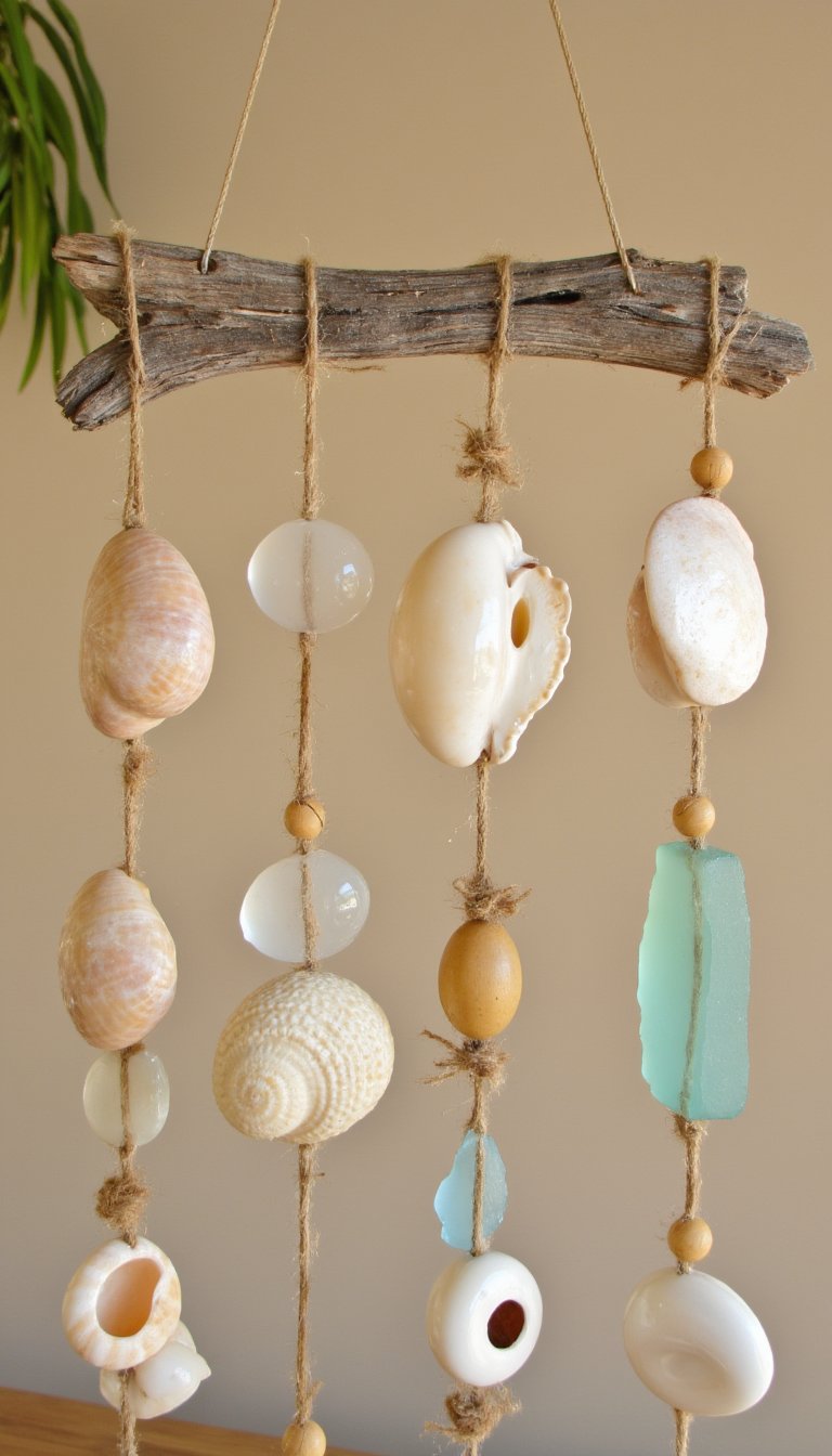 4. Driftwood and Seashell Wind Chime
