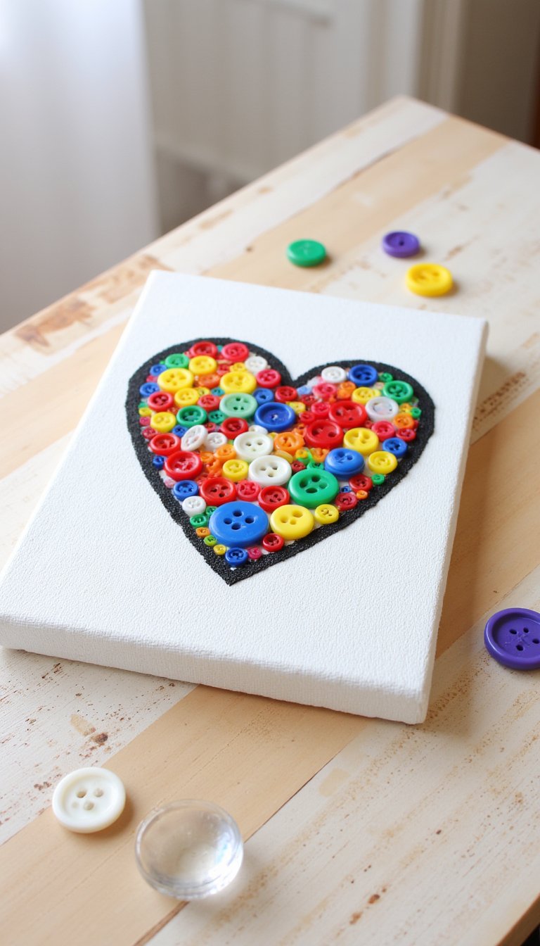 23. Button Art Canvas