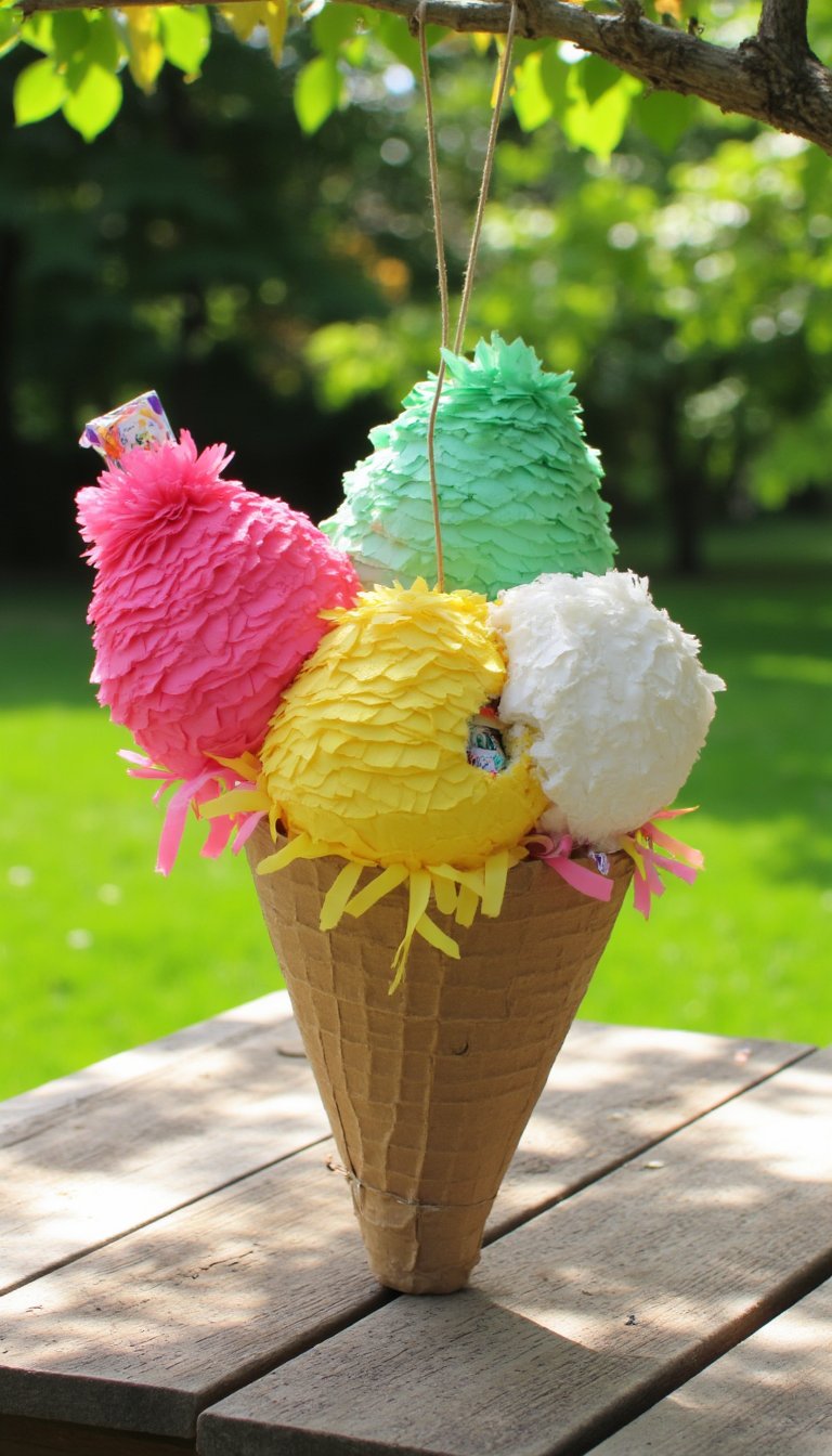 4. Ice Cream Cone Pinatas