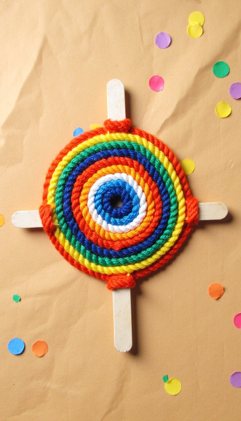 7. Yarn-Wrapped God’s Eyes (Ojo de Dios)