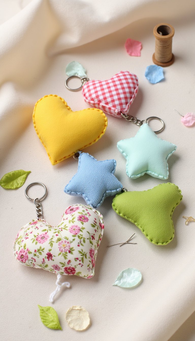18. Fabric Scrap Keychains