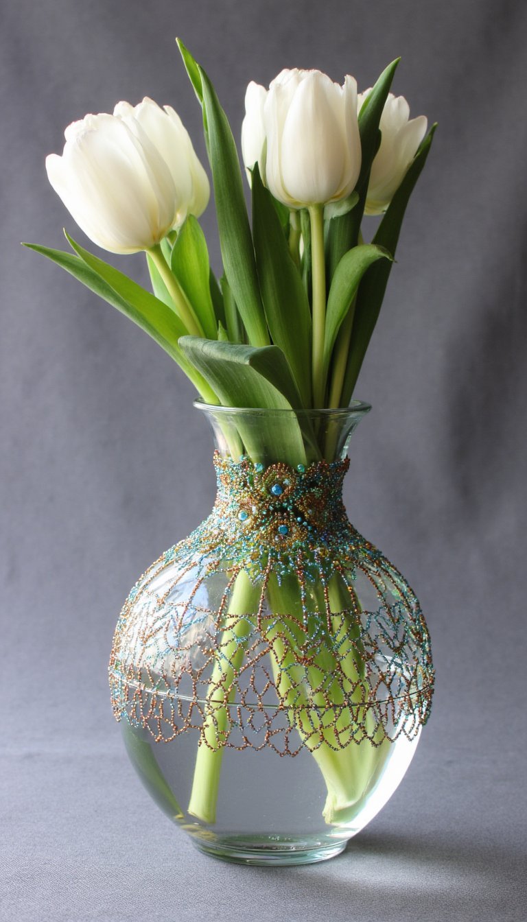 23. Beaded Vase Wraps