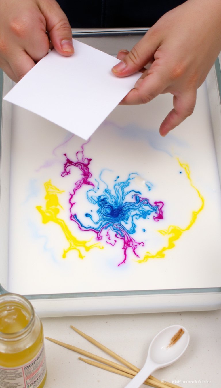 16. Magic Milk Marbled Paper
