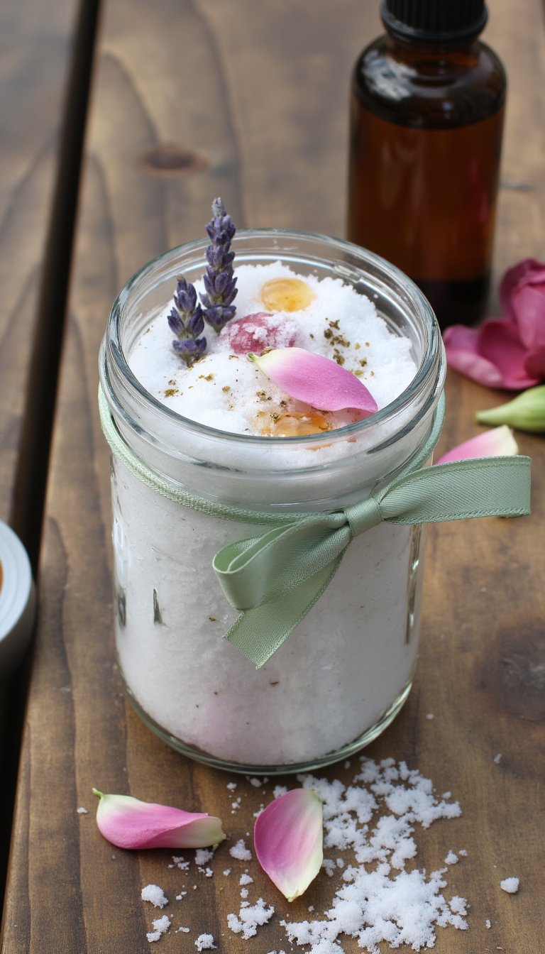 19. Herbal Bath Salts in a Jar