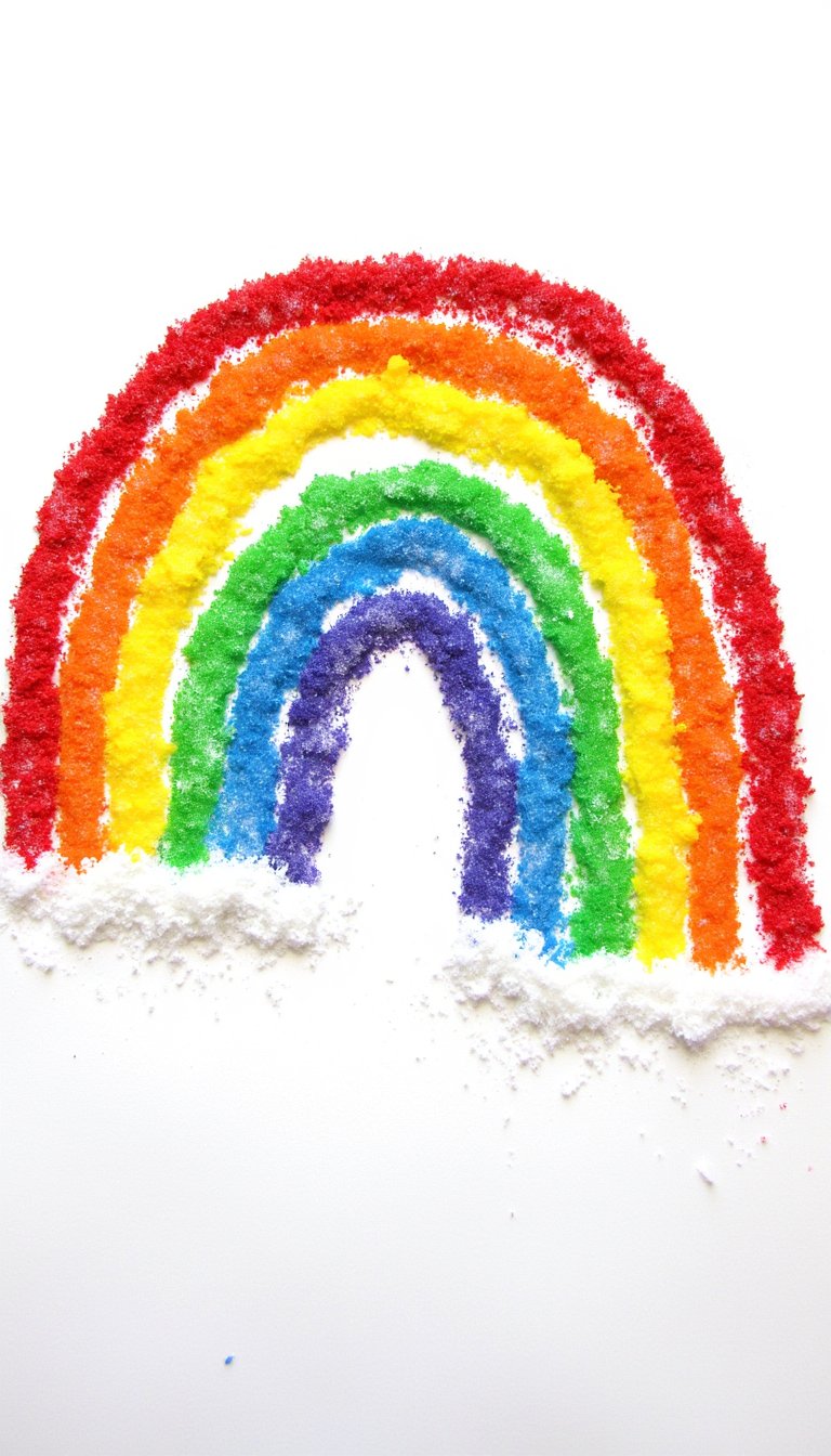 9. Sparkly Rainbow Salt Painting