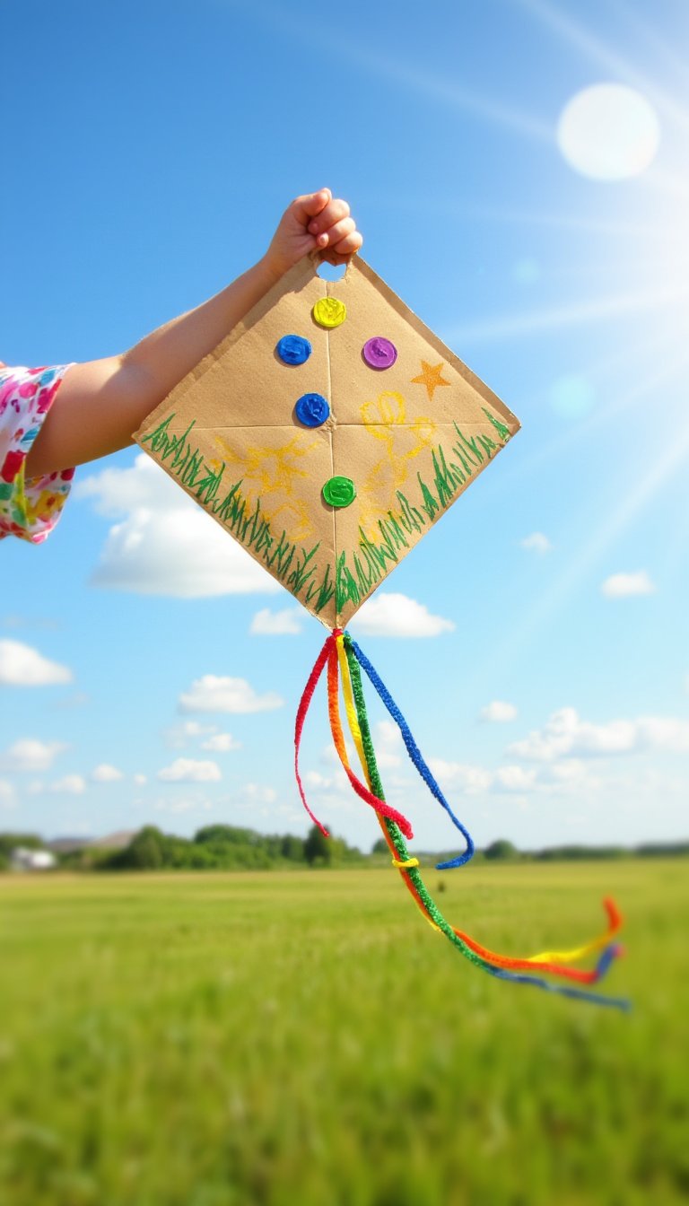 12. Upcycled DIY Kite for Windy Days