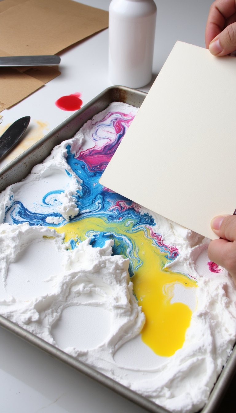 6. Marbled Paper with Shaving Cream
