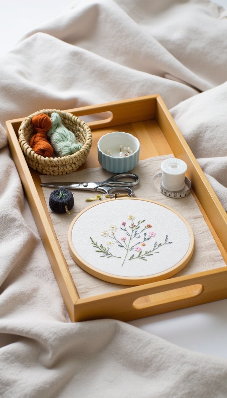 18. KNARREVIK Bed Tray as a Portable Craft Caddy