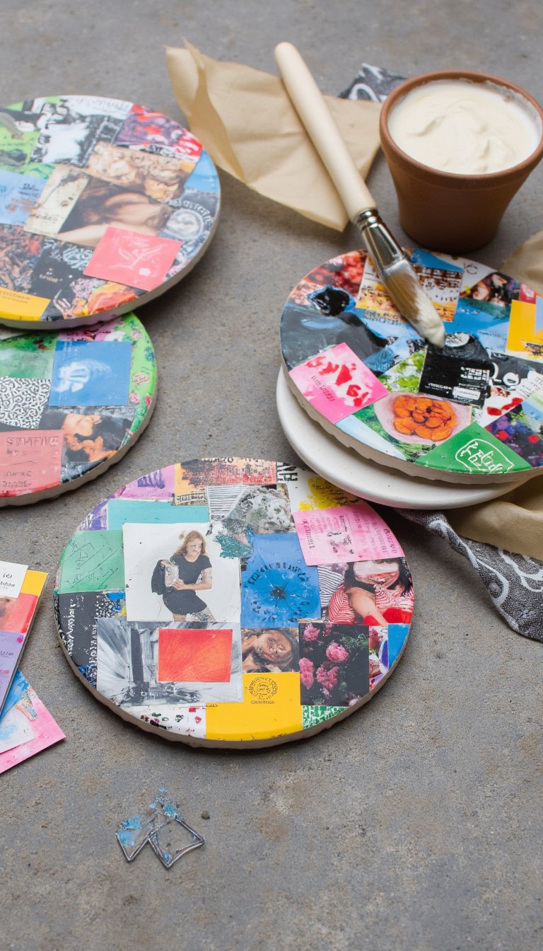 16. Magazine Collage Coasters