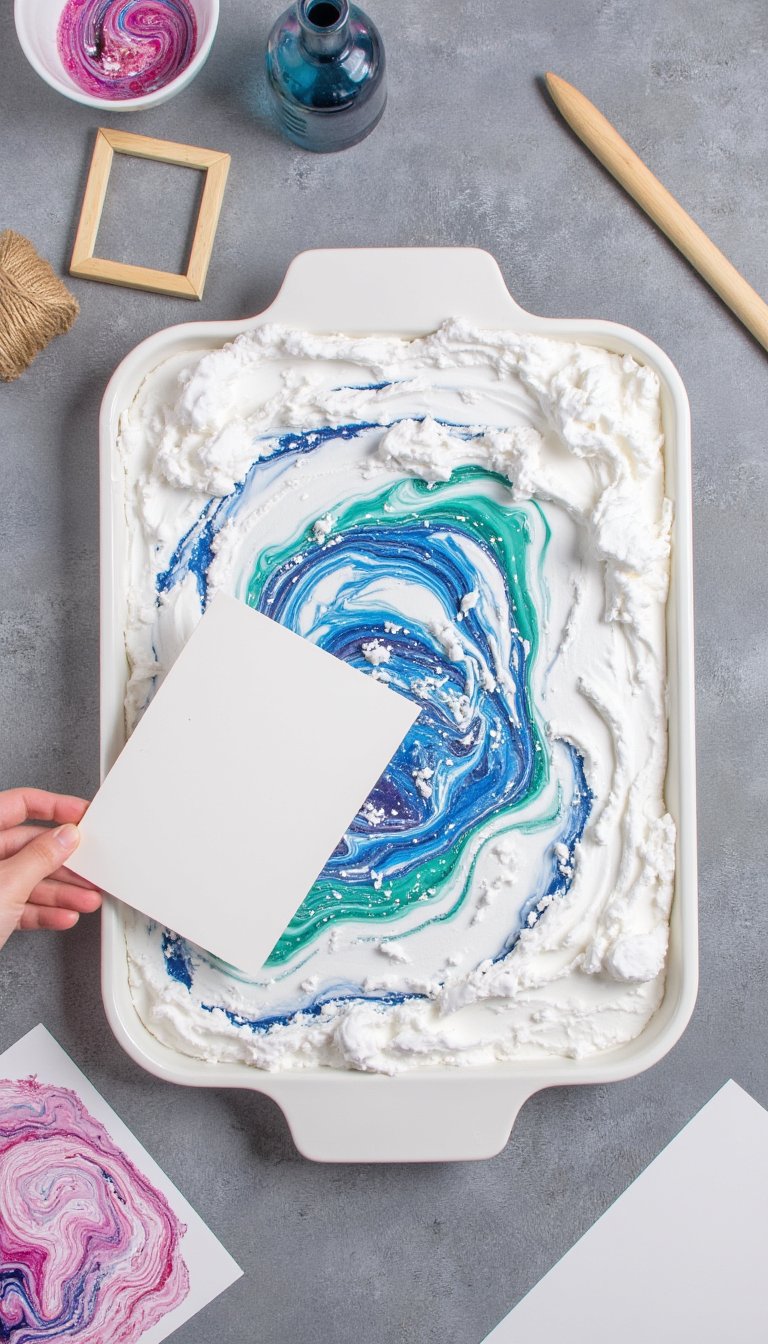 17. Marbled Paper with Shaving Cream