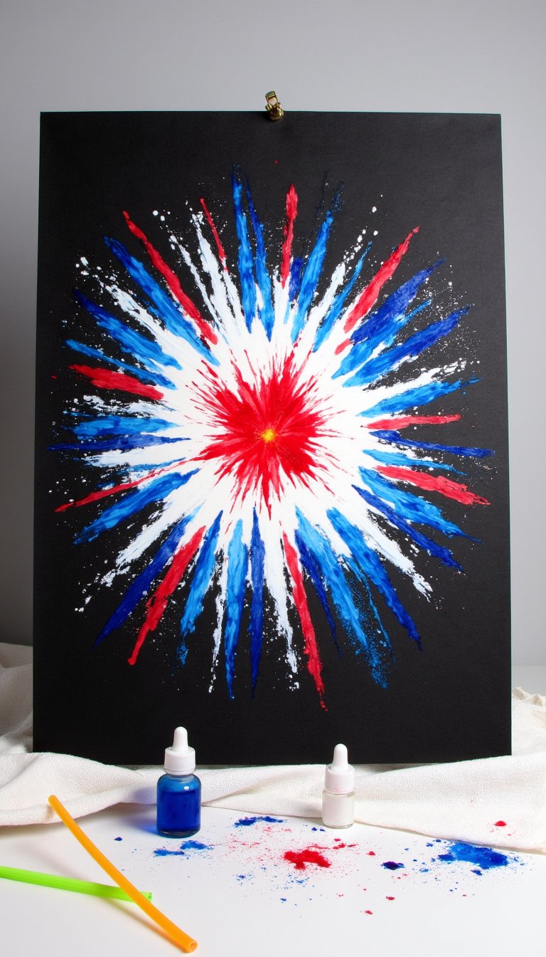 5. Firework Blow Painting