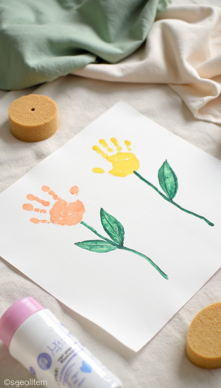 1. Blooming Handprint Flowers