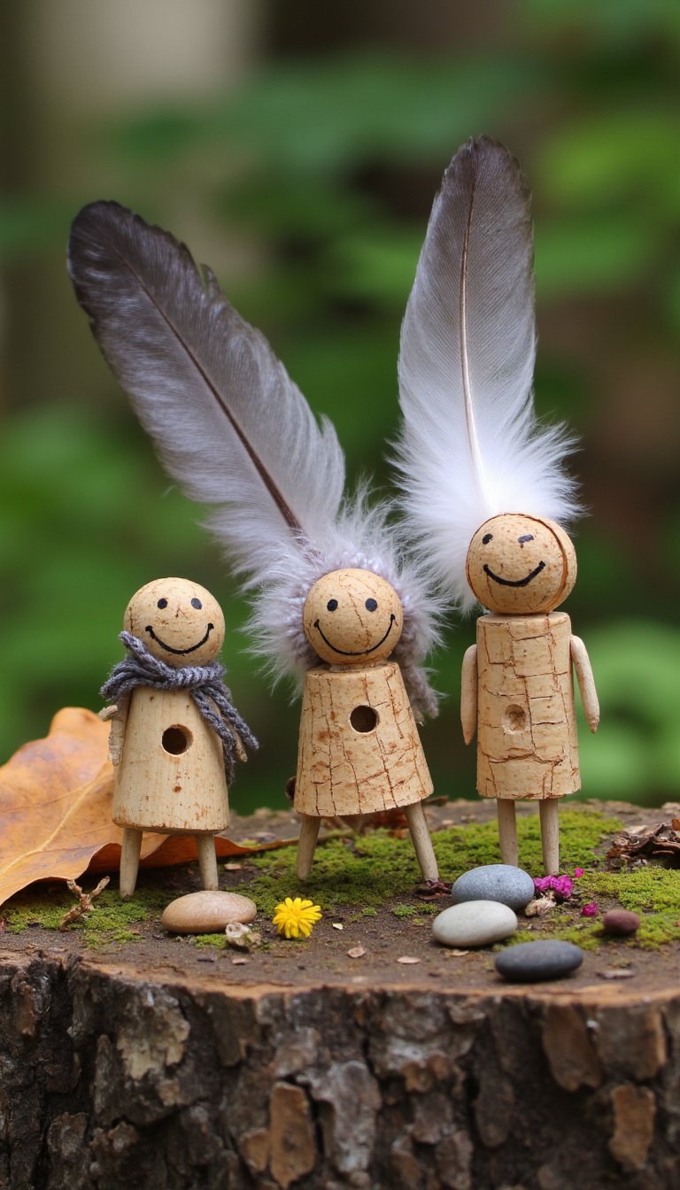 15. Cork and Feather Fairy Folk