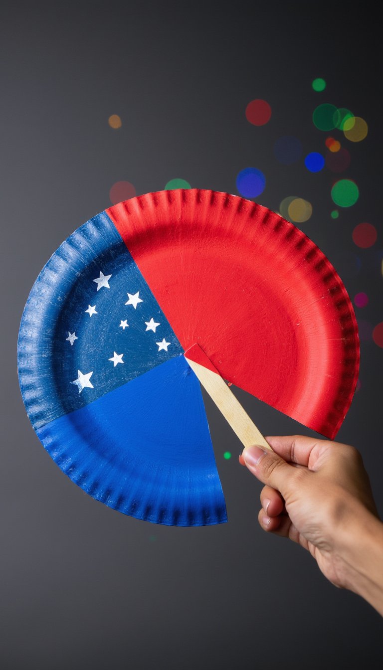1. Patriotic Paper Plate Fans