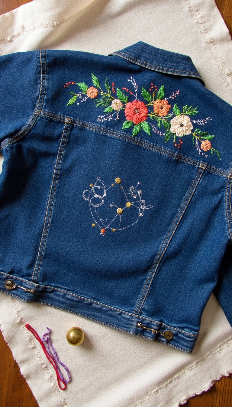18. Embroidered Denim Jacket