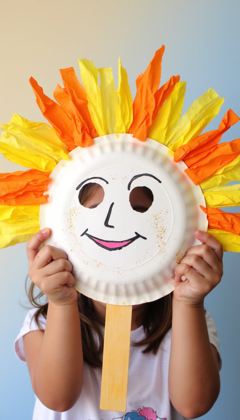9. Paper Plate Sun Masks