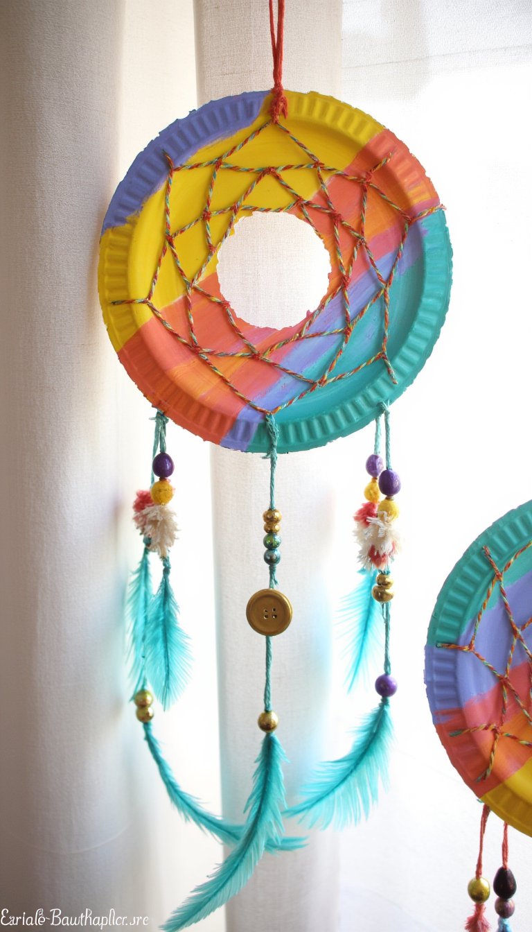 15. Paper Plate Dream Catchers