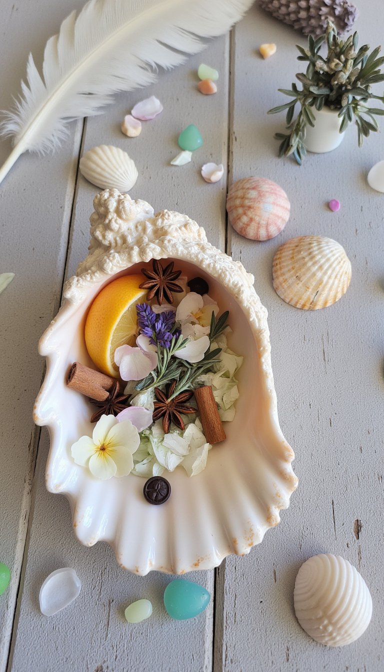 26. Scented Potpourri Shell Bowl