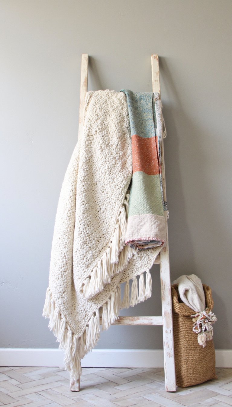 11. Woven Throw Blanket Ladder