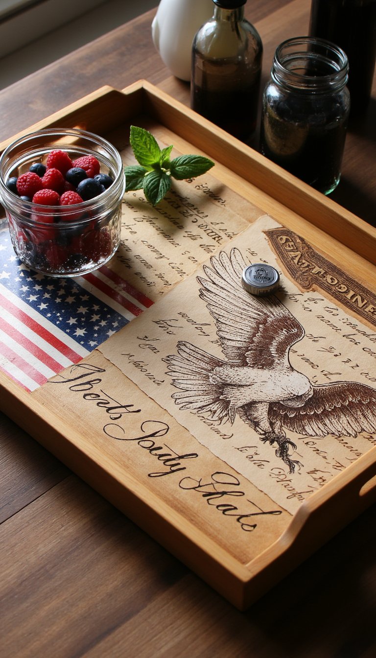 7. Decoupage Americana Serving Trays
