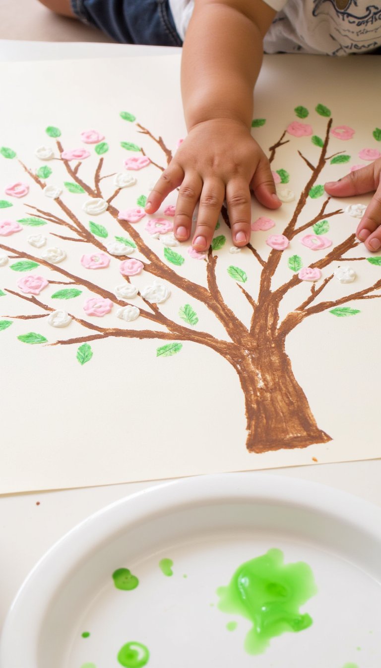 11. Spring Tree Finger Painting