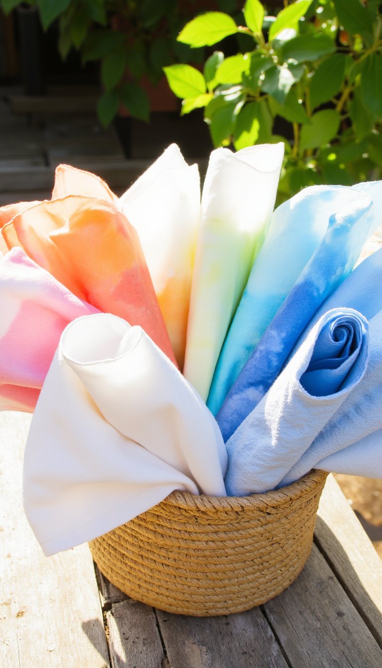 10. Dipped Dye Napkins for Al Fresco Dining