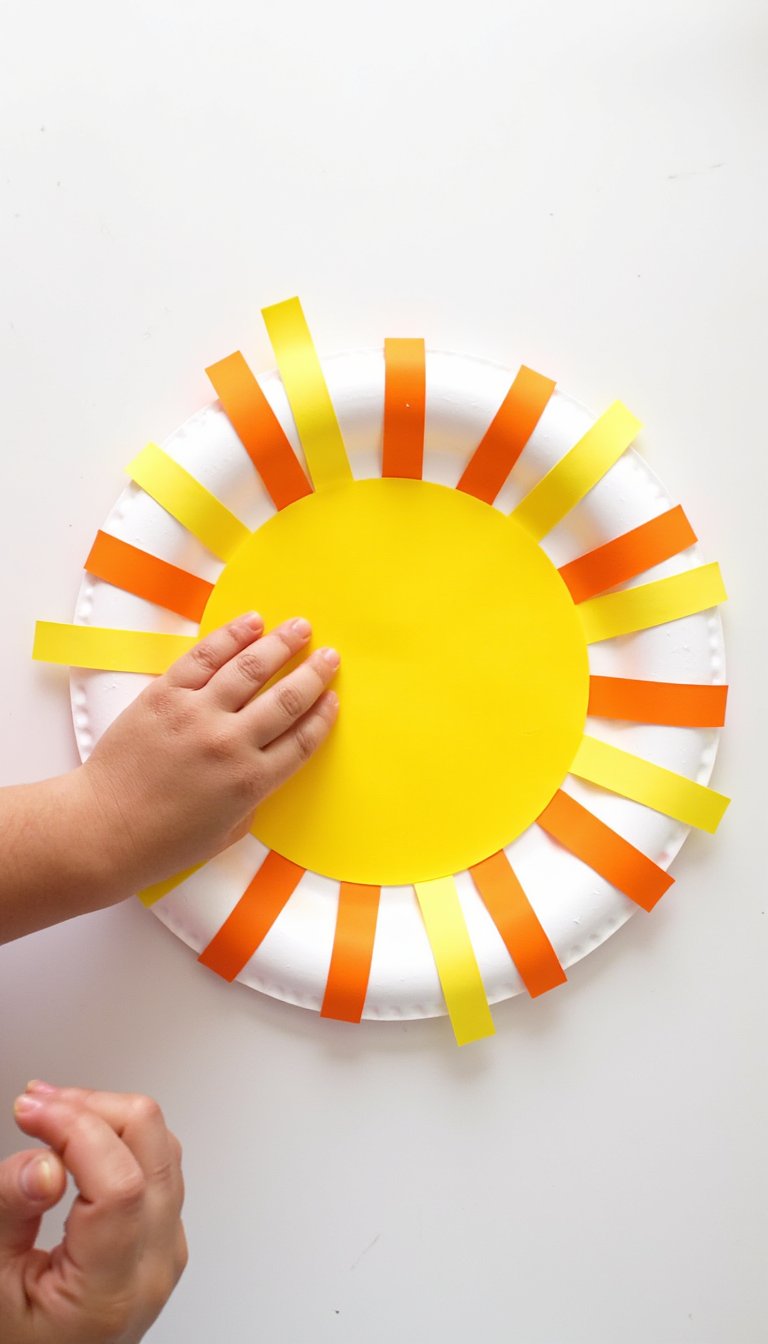 9. Paper Plate Sunshine Weaving