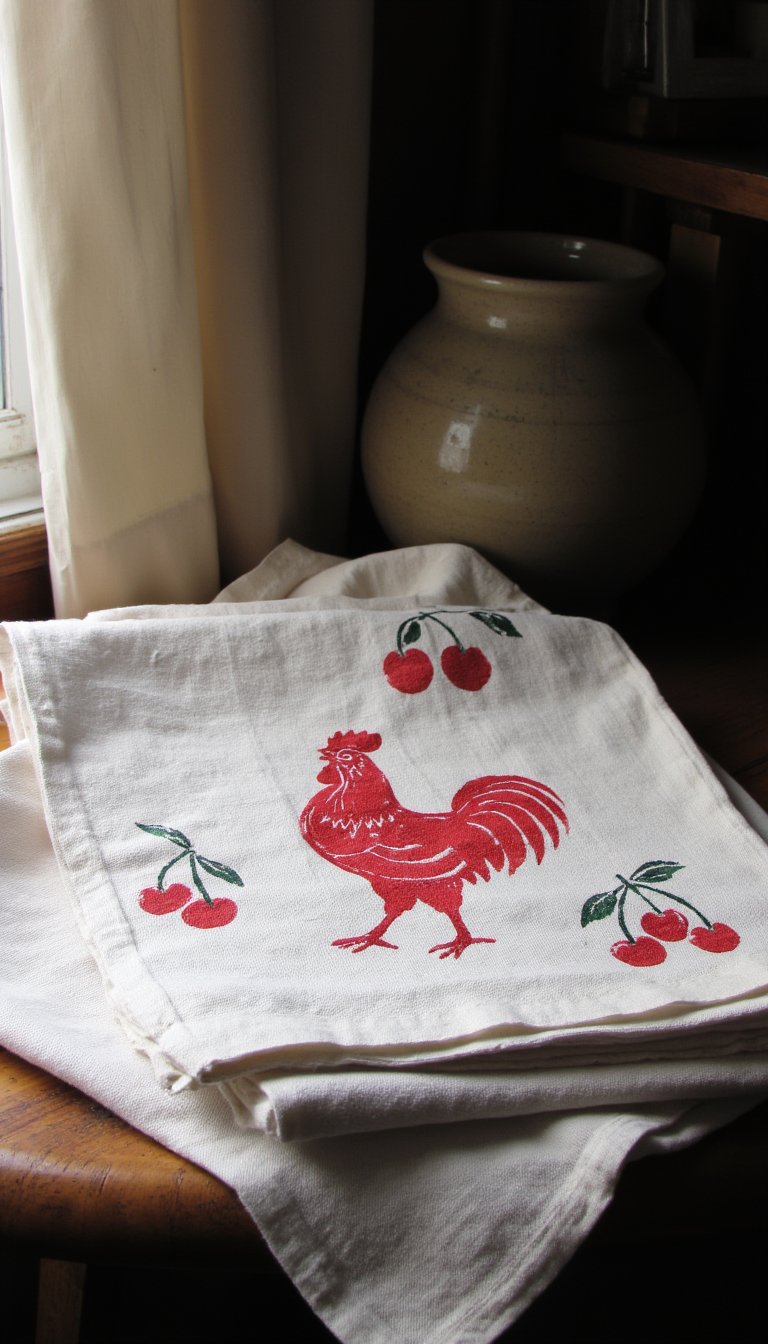 7. Stenciled Flour Sack Towels