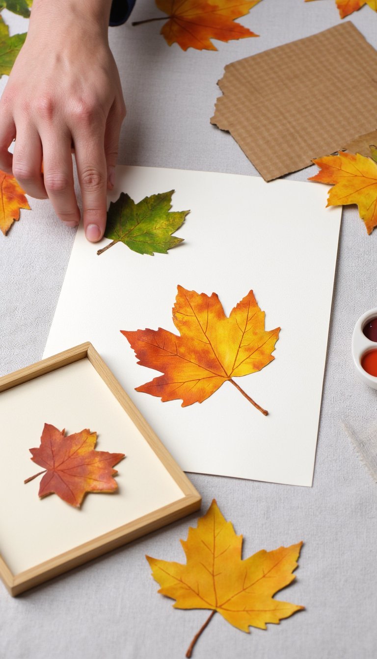 27. Cardboard Leaf Prints