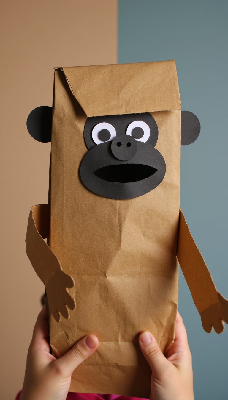 13. Paper Bag Gorilla Puppet