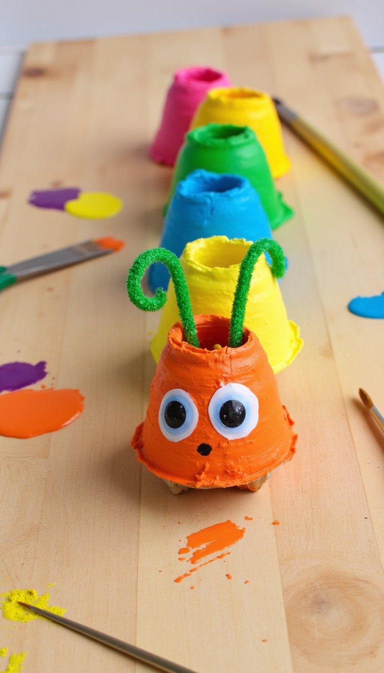 3. Egg Carton Caterpillars