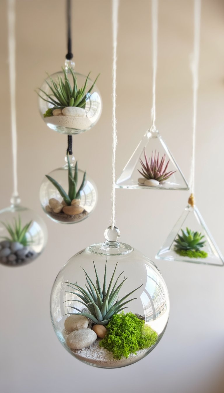 25. Hanging Air Plant Terrariums