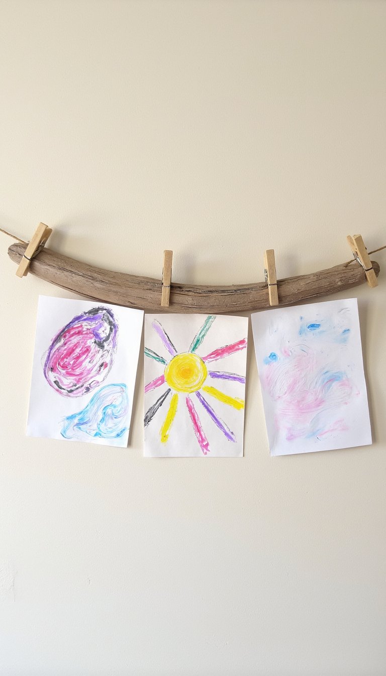 20. Kids' Art Display "Clothesline"