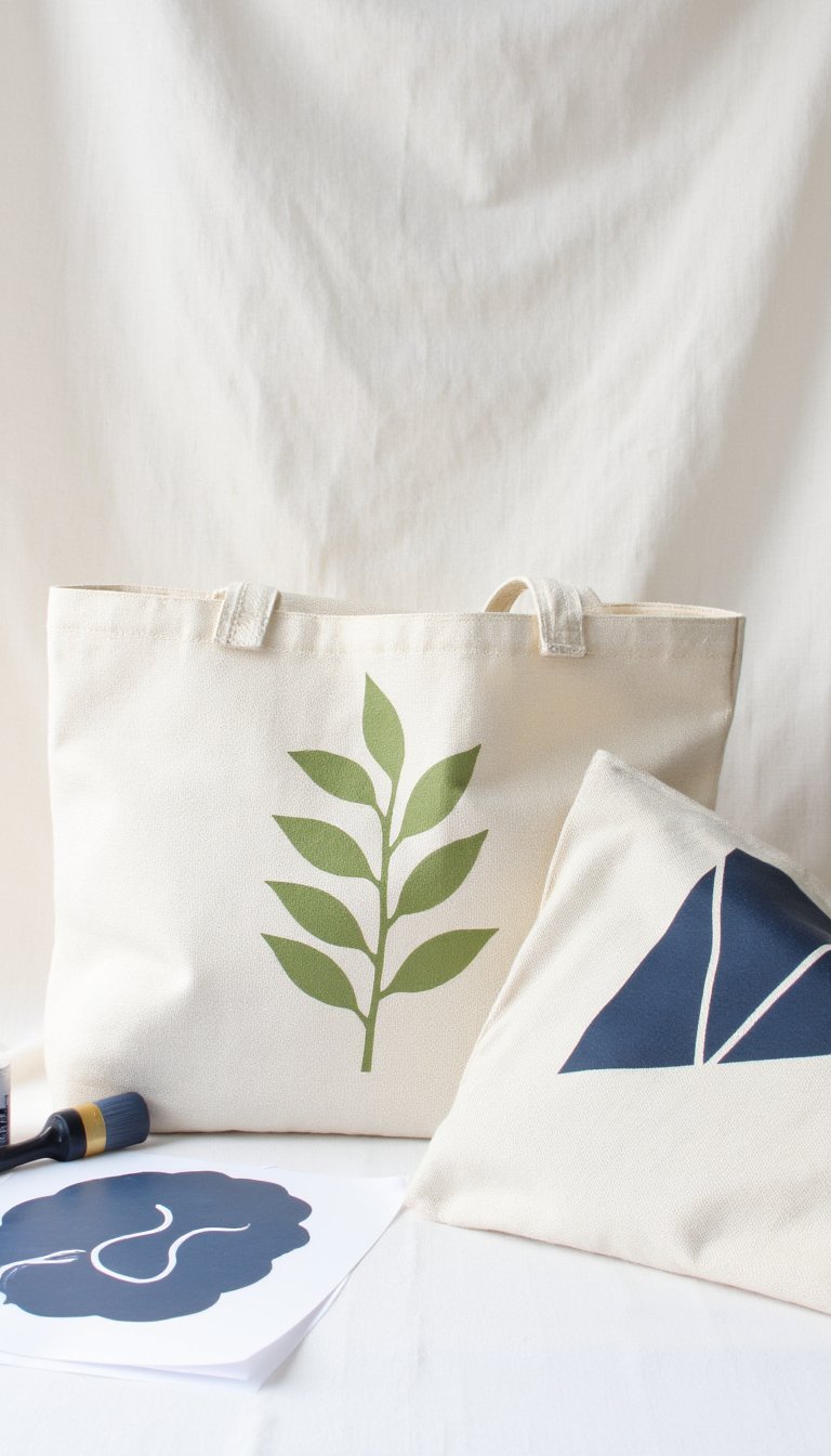 20. Stenciled Tote Bags