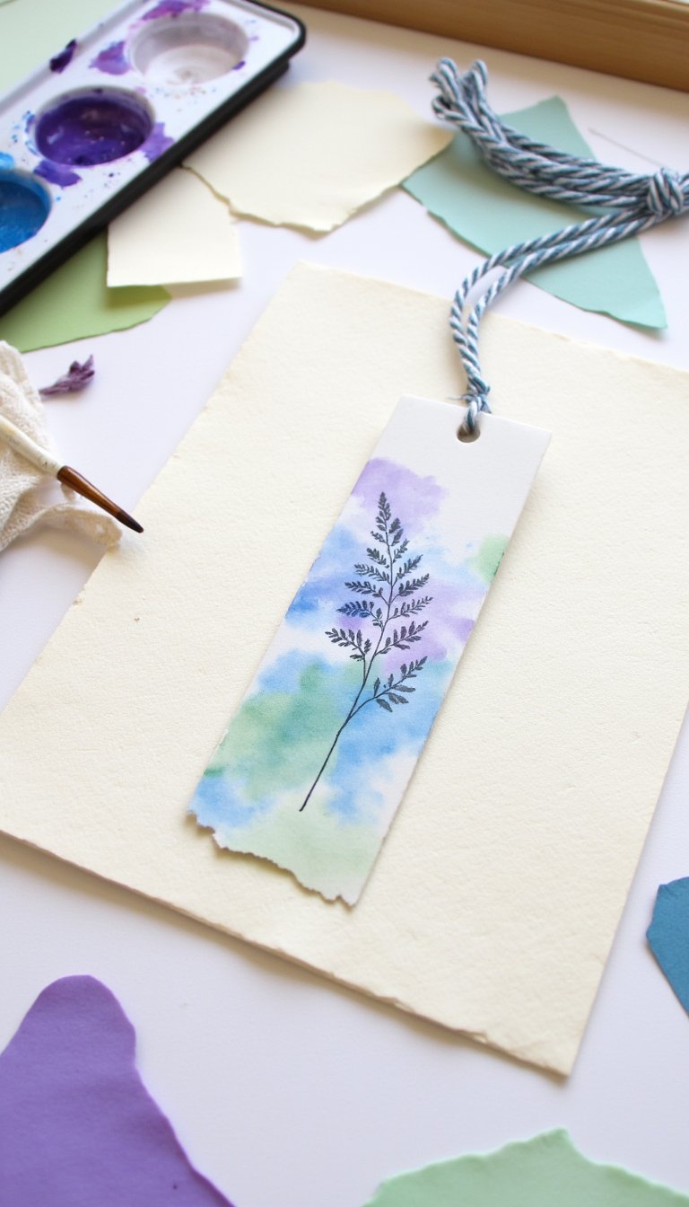 19. Personalized Watercolor Bookmark