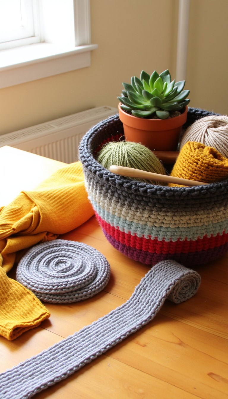 2. T-Shirt Yarn for Crochet Baskets