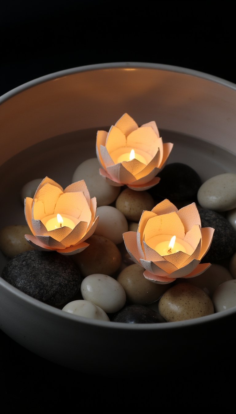 16. Floating Paper Lotus Tea Lights