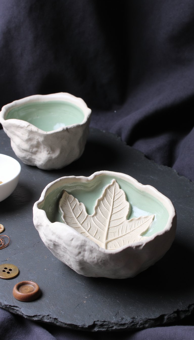 27. Leaf-Imprinted Trinket Bowls