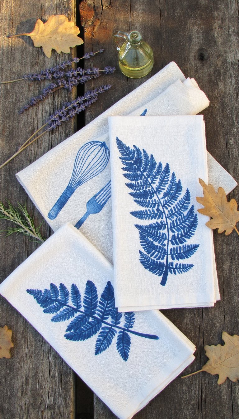 5. Sun-Printed Fabric Napkins