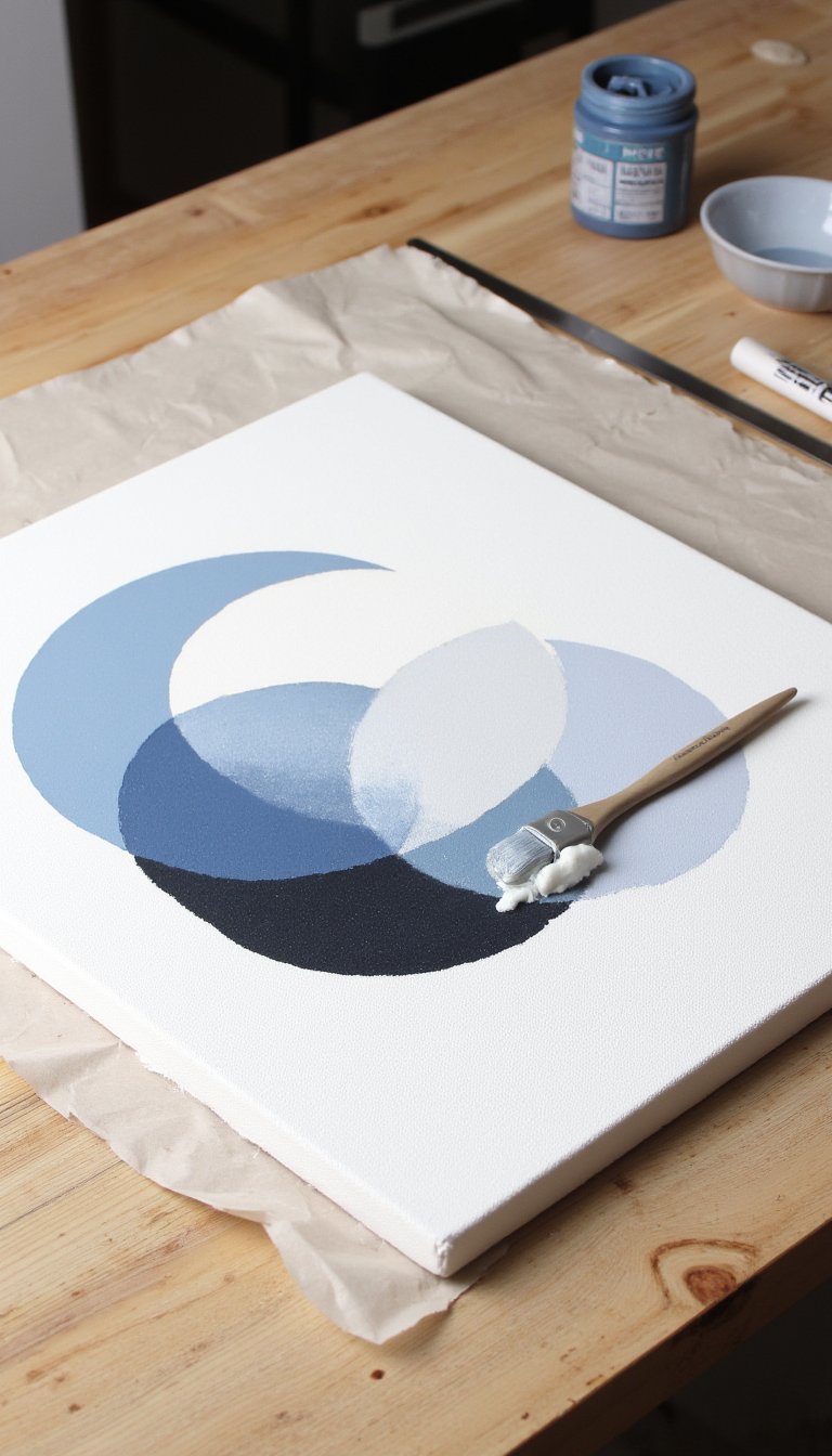 10. Stenciled Canvas Wall Art