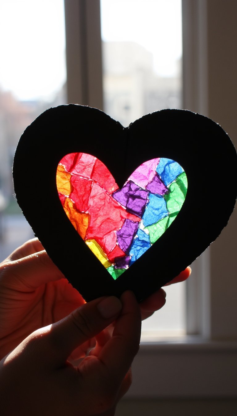 29. “Stained Glass” with Tissue Paper
