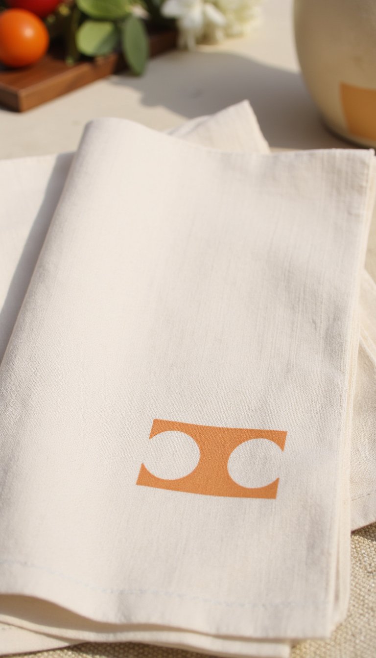 8. Stamped Fabric Napkins for Al Fresco Dining